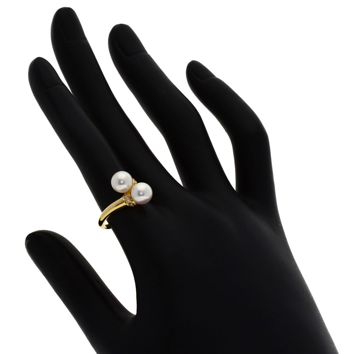Pearl Pearl Diamond Ring K18 Yellow Gold 3.7g　Ladies