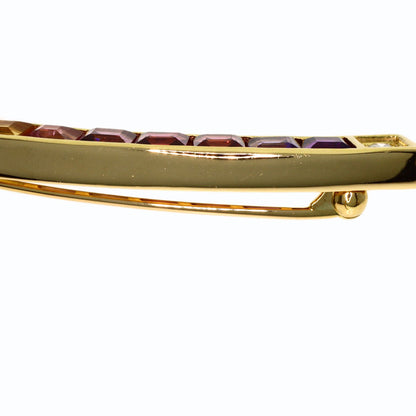 POLA Colored gemstone diamond 2-piece set Brooch K18 Yellow Gold Ladies [Used]