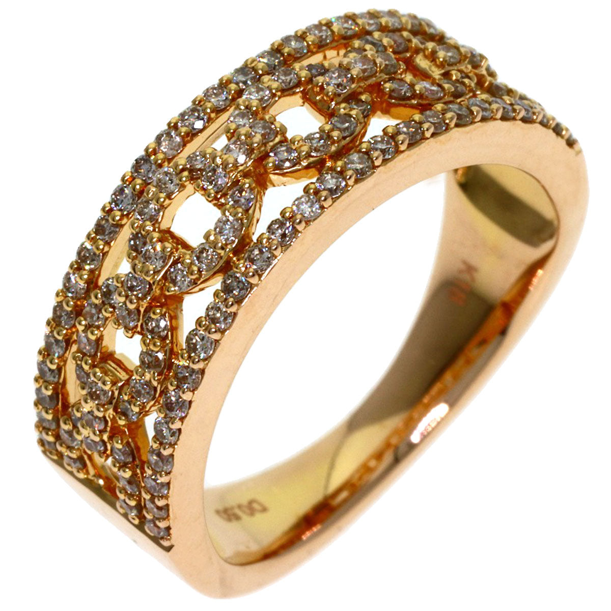 0.5ct Diamond Ring K18 Pink Gold 5.4g　Ladies