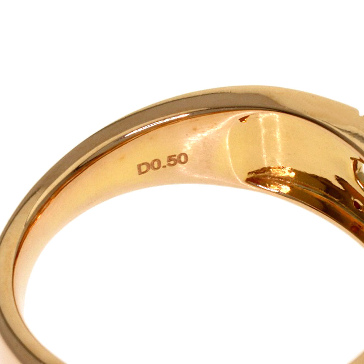 0.5ct Diamond Ring K18 Pink Gold 5.4g　Ladies