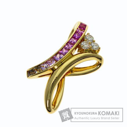 POLA Sapphire Diamond Pendant top K18 Yellow Gold Ladies [Used]
