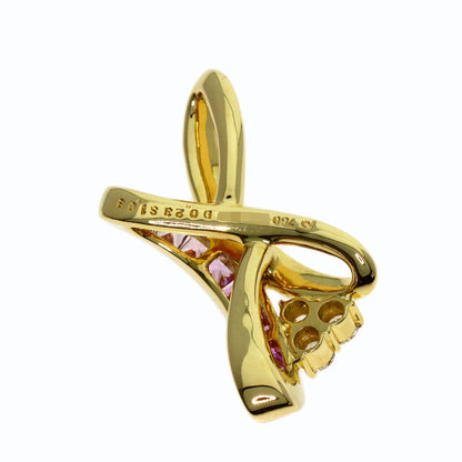 POLA Sapphire Diamond Pendant top K18 Yellow Gold Ladies [Used]