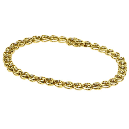 1ct Diamond Bracelet K18 Yellow Gold 9.8g　Ladies