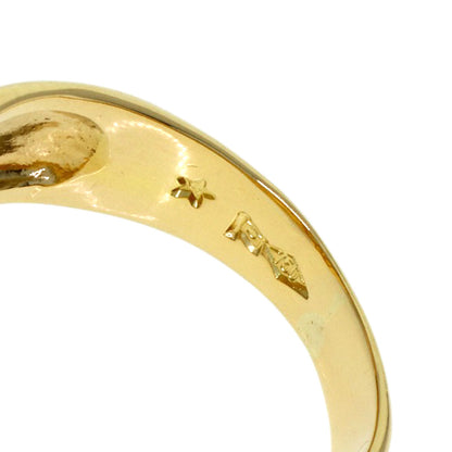 0.4ct Ribbon motif Diamond Ring K18 Yellow Gold 6.4g　Ladies
