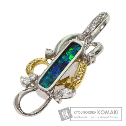 3.11ct Black　Opal Diamond Pendant top K18 Yellow Gold K18 White Gold 8.4g　Ladies