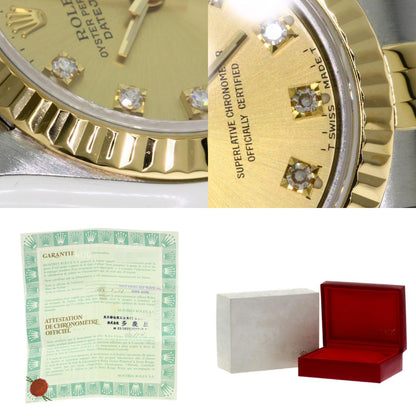 ROLEX DATEJUST 10P Diamond Watches 69173G Stainless Steel/SSxK18YG Ladies