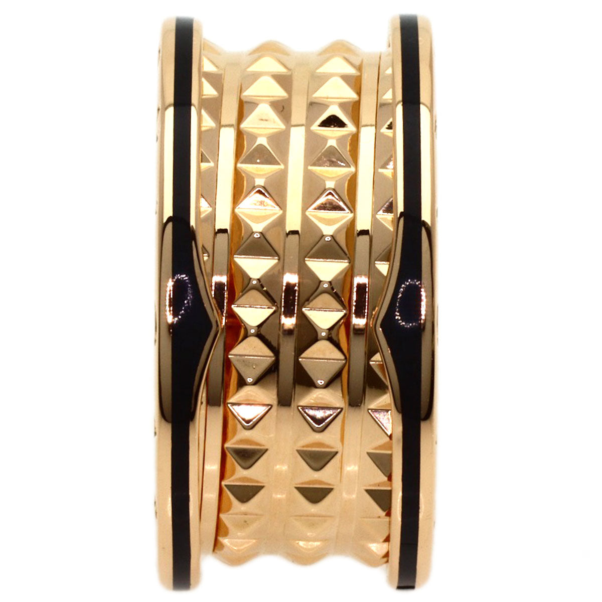 BVLGARI B.zero1 Rock 4 Bands #61 Ring K18 Pink Gold CeramicLadies [Used]