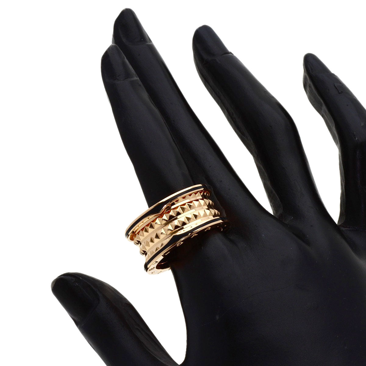 BVLGARI B.zero1 Rock 4 Bands #61 Ring K18 Pink Gold CeramicLadies [Used]