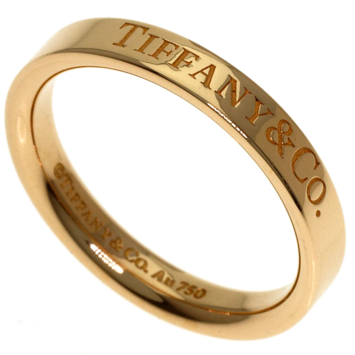 TIFFANY&Co. Flat band Ring K18 Pink Gold Ladies [Used]
