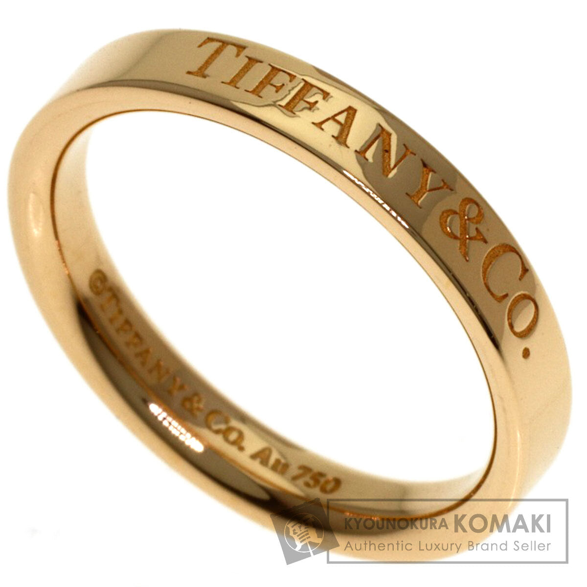 TIFFANY&Co. Flat band Ring K18 Pink Gold Ladies [Used]