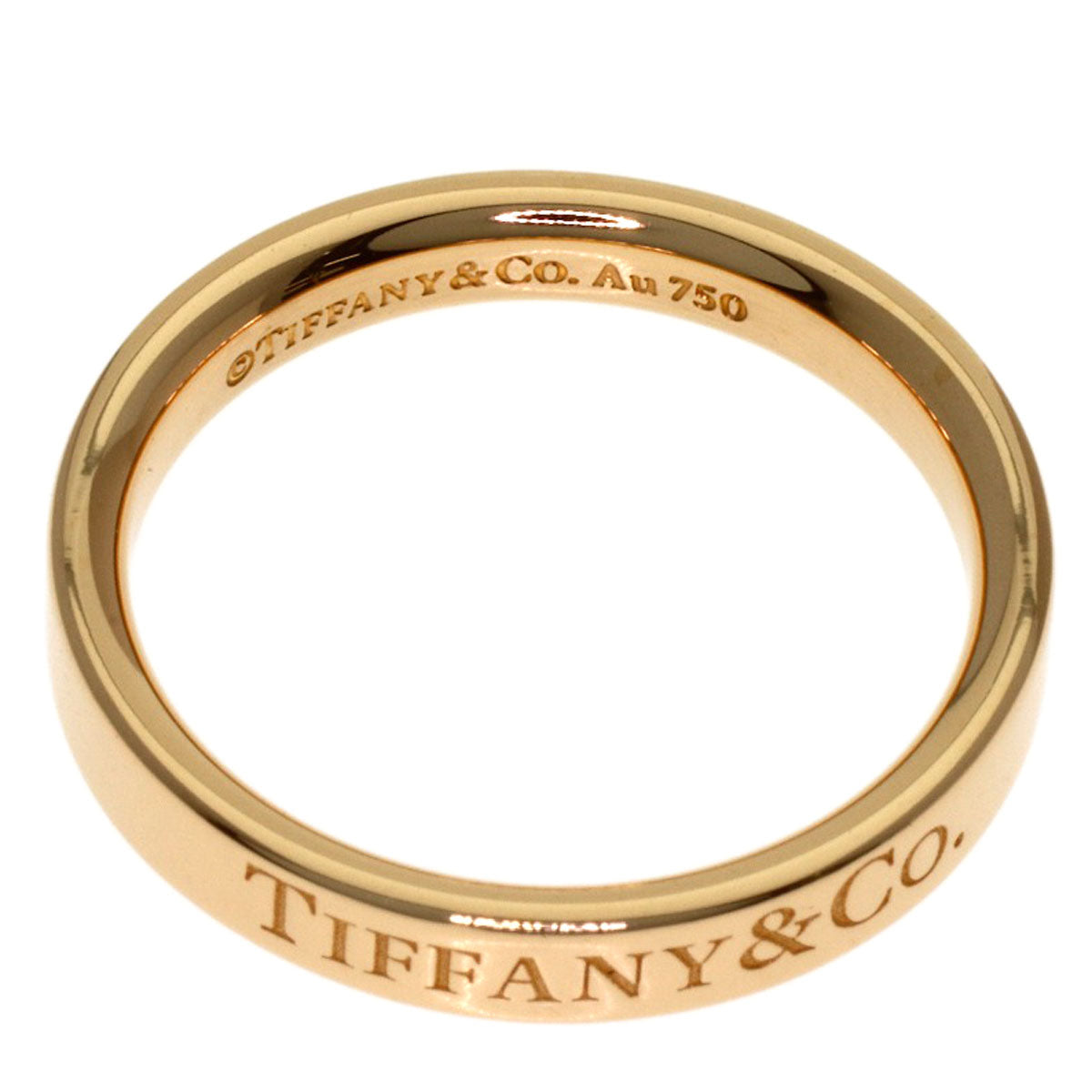 TIFFANY&Co. Flat band Ring K18 Pink Gold Ladies [Used]