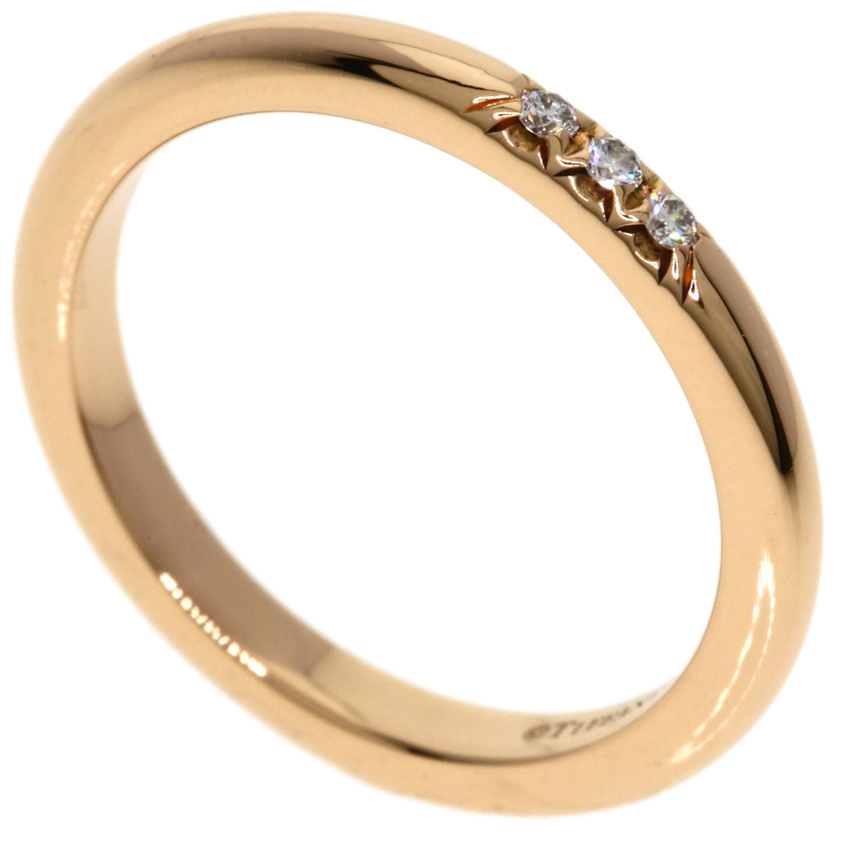 TIFFANY&Co. Forever 3P Diamond Ring K18 Pink Gold Ladies [Used]