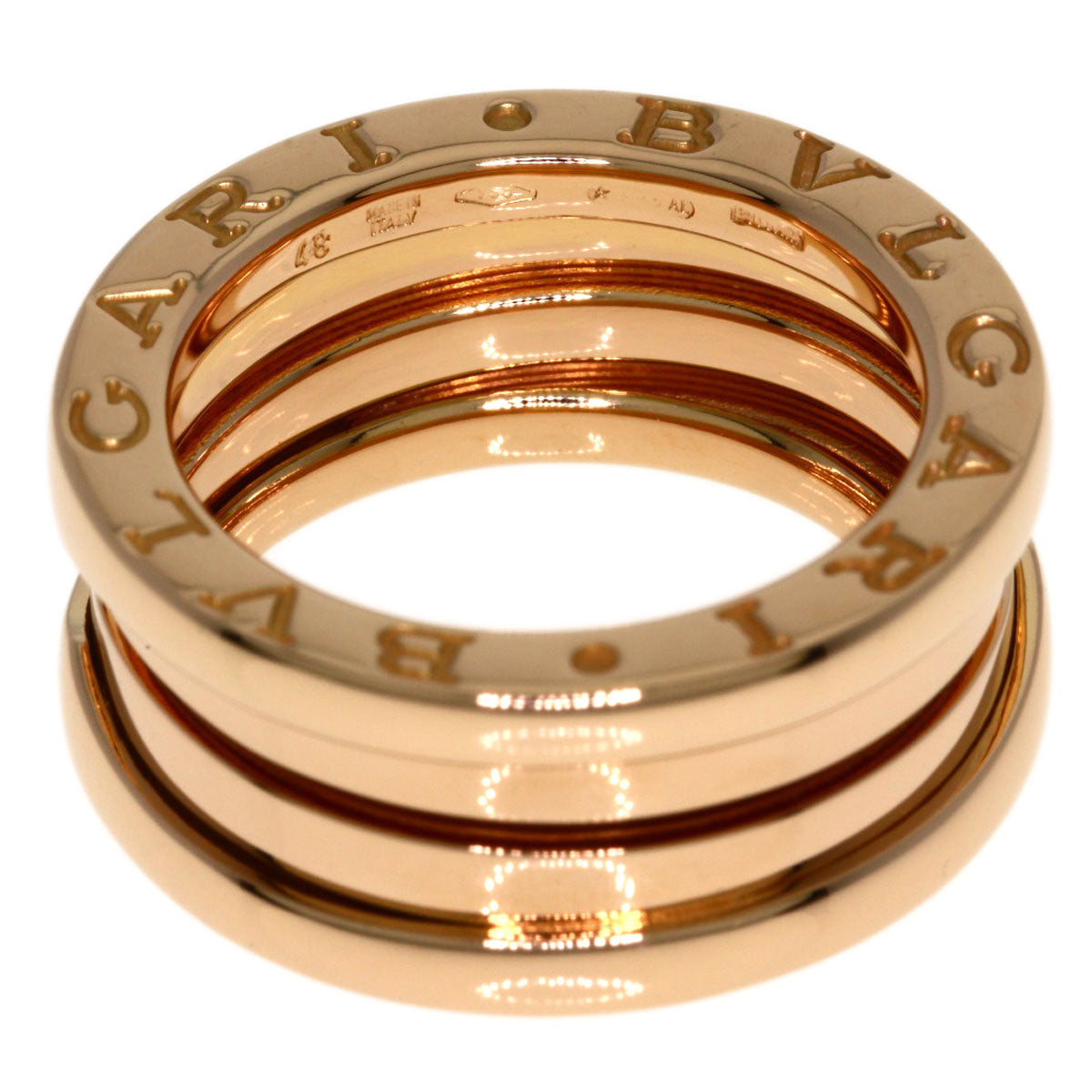 BVLGARI B.zero1 3 band #48 Ring K18 Pink Gold Ladies [Used]