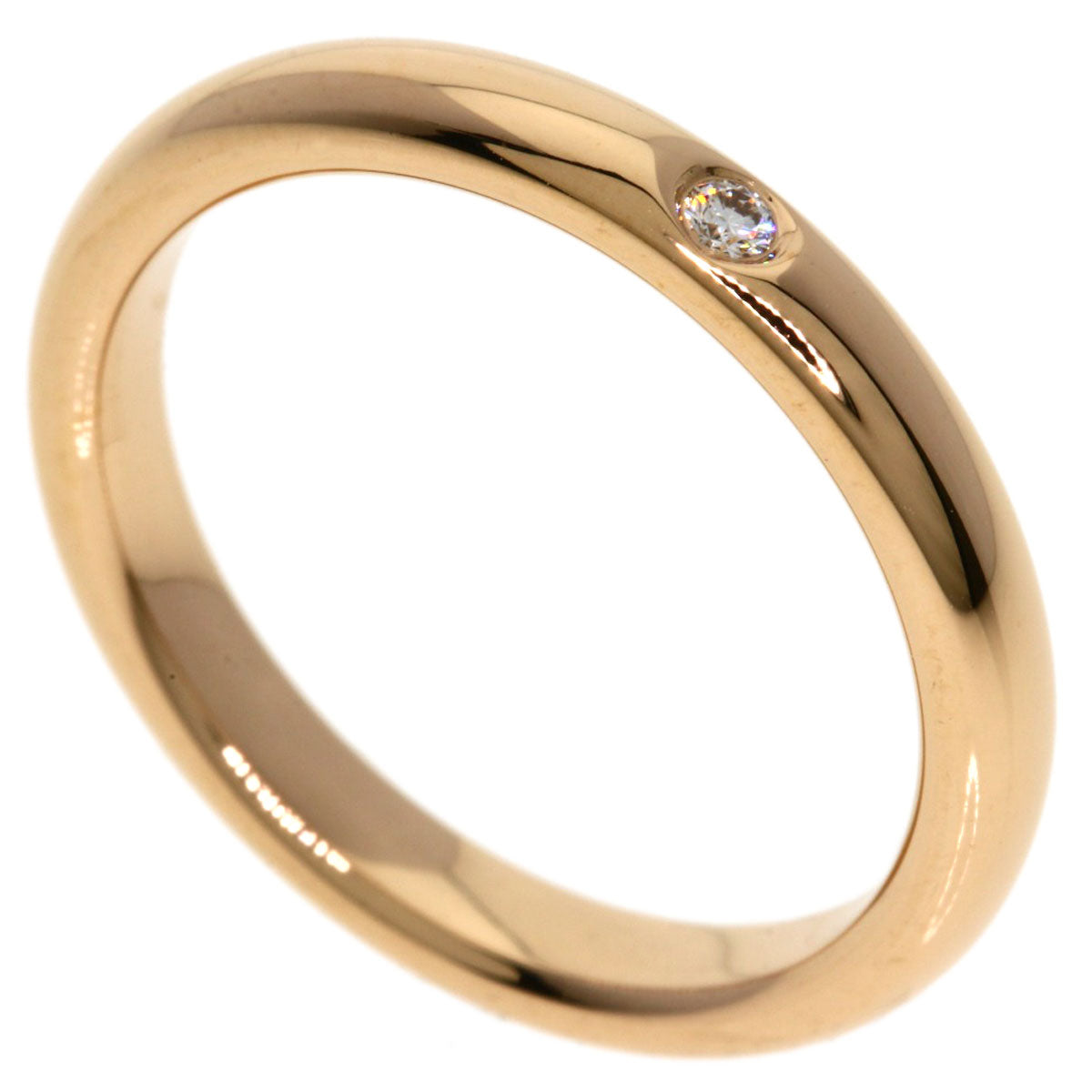 TIFFANY&Co. Wedding 1P Diamond Ring K18 Pink Gold Ladies [Used]
