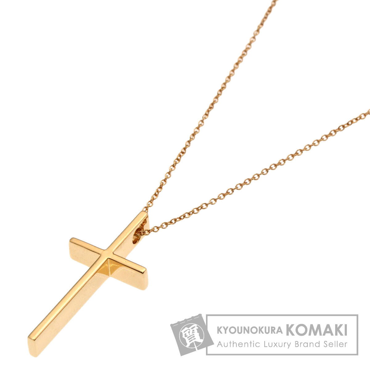 TIFFANY&Co. Metro Cross Necklace K18 Pink Gold Ladies [Used]