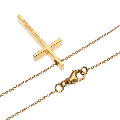 TIFFANY&Co. Metro Cross Necklace K18 Pink Gold Ladies [Used]