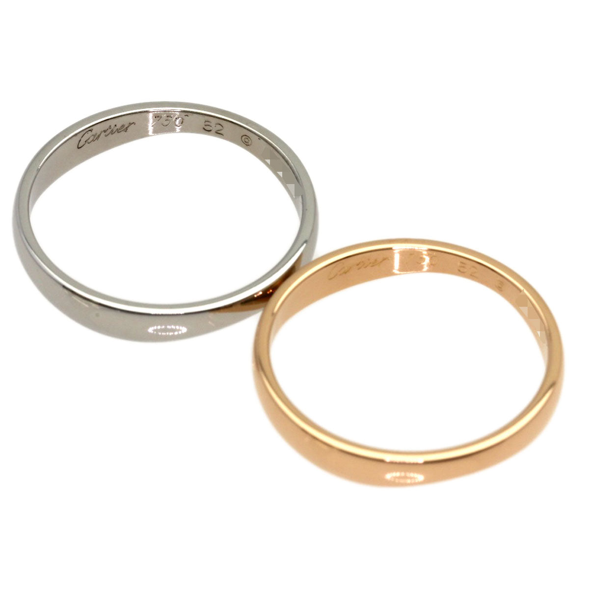CARTIER Love milling # 52 Ring K18 Pink Gold K18 White GoldLadies [Used]