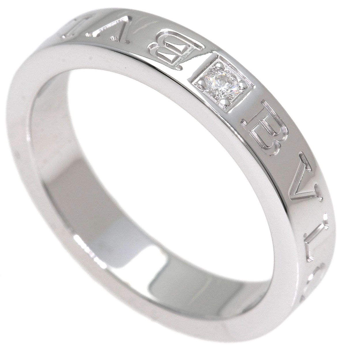 BVLGARI Double logo Diamond Ring K18 White Gold Ladies [Used]