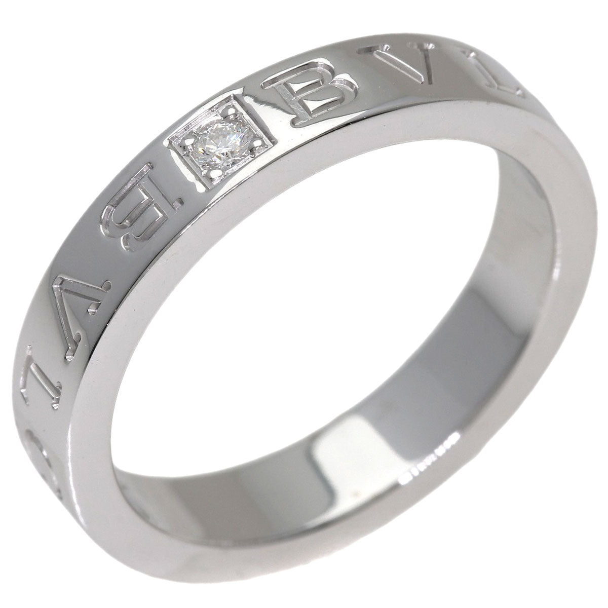 BVLGARI Double logo Diamond Ring K18 White Gold Ladies [Used]