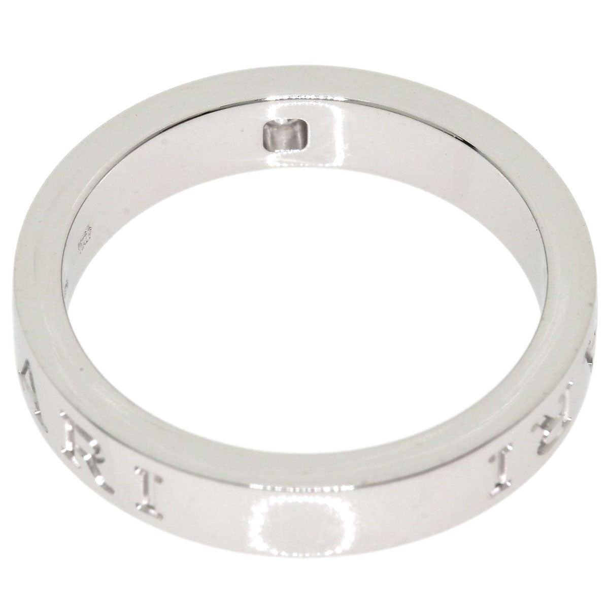 BVLGARI Double logo Diamond Ring K18 White Gold Ladies [Used]