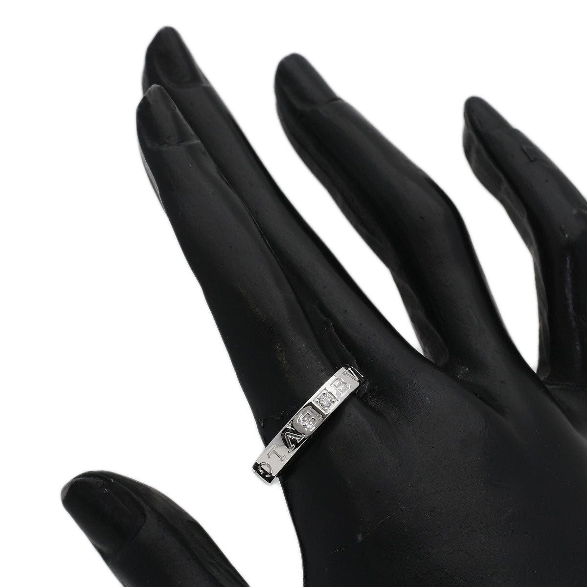 BVLGARI Double logo Diamond Ring K18 White Gold Ladies [Used]