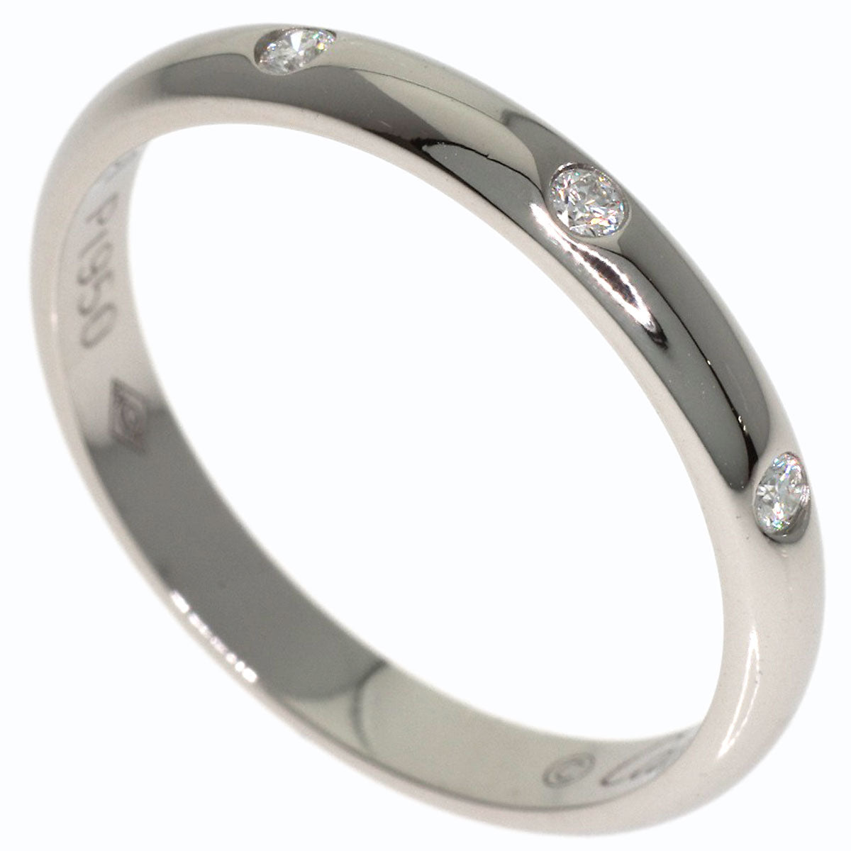 CARTIER Wedding 3P Diamond #50 Ring Platinum PT950 Ladies [Used]