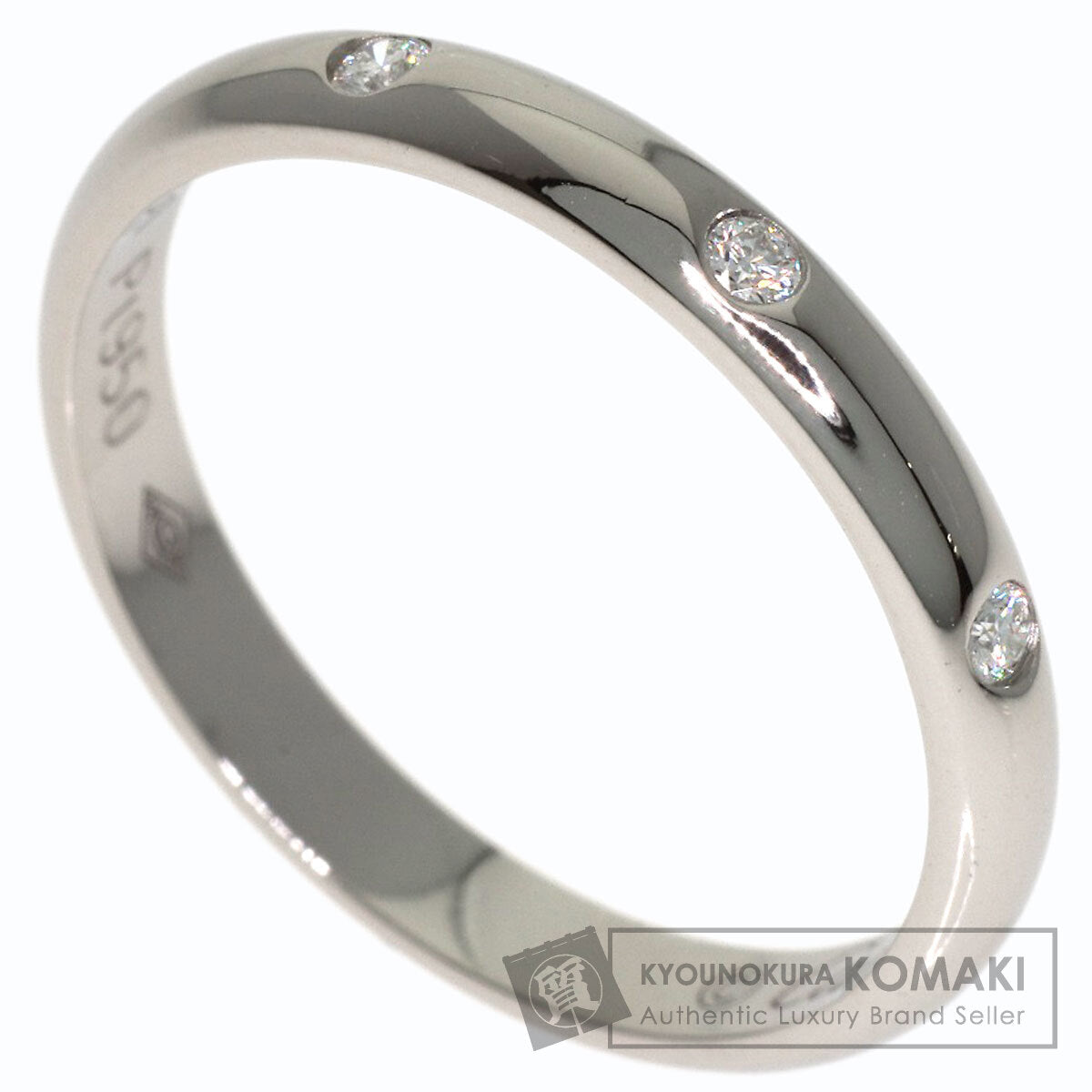 CARTIER Wedding 3P Diamond #50 Ring Platinum PT950 Ladies [Used]