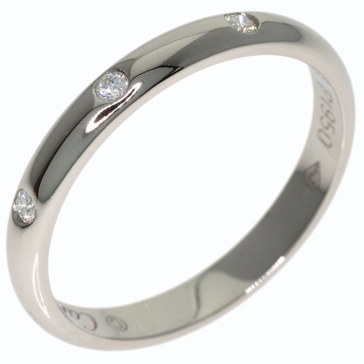 CARTIER Wedding 3P Diamond #50 Ring Platinum PT950 Ladies [Used]