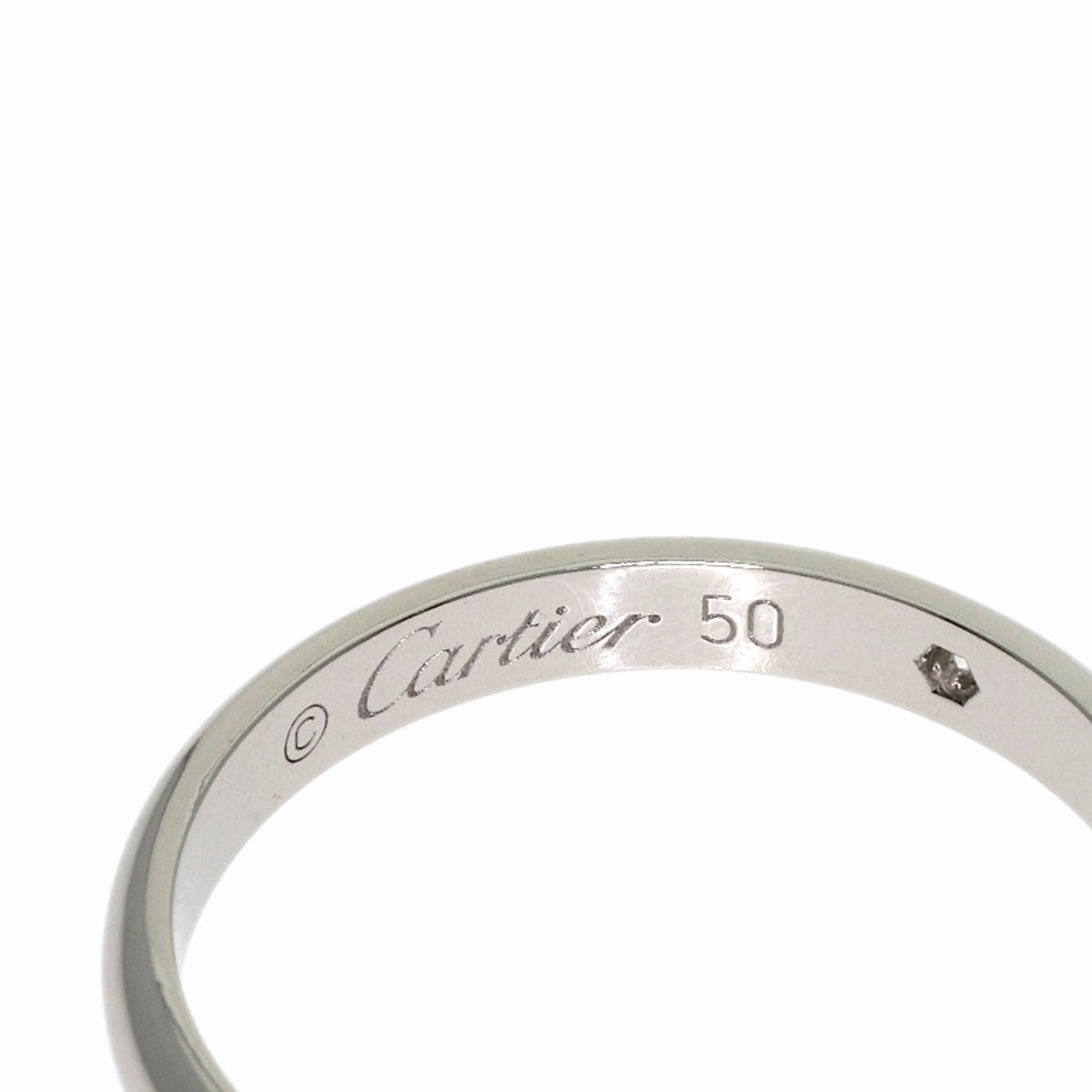 CARTIER Wedding 3P Diamond #50 Ring Platinum PT950 Ladies [Used]