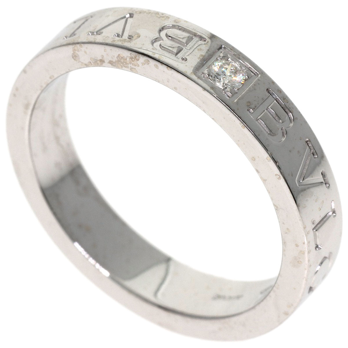 BVLGARI Double logo 1P Diamond Ring K18 White Gold Ladies [Used]