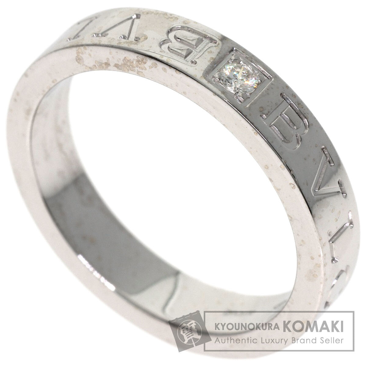 BVLGARI Double logo 1P Diamond Ring K18 White Gold Ladies [Used]