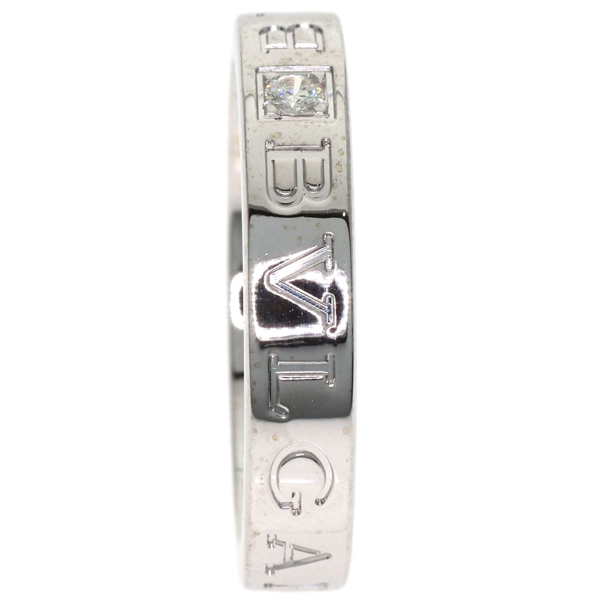 BVLGARI Double logo 1P Diamond Ring K18 White Gold Ladies [Used]