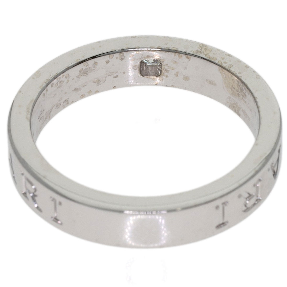 BVLGARI Double logo 1P Diamond Ring K18 White Gold Ladies [Used]