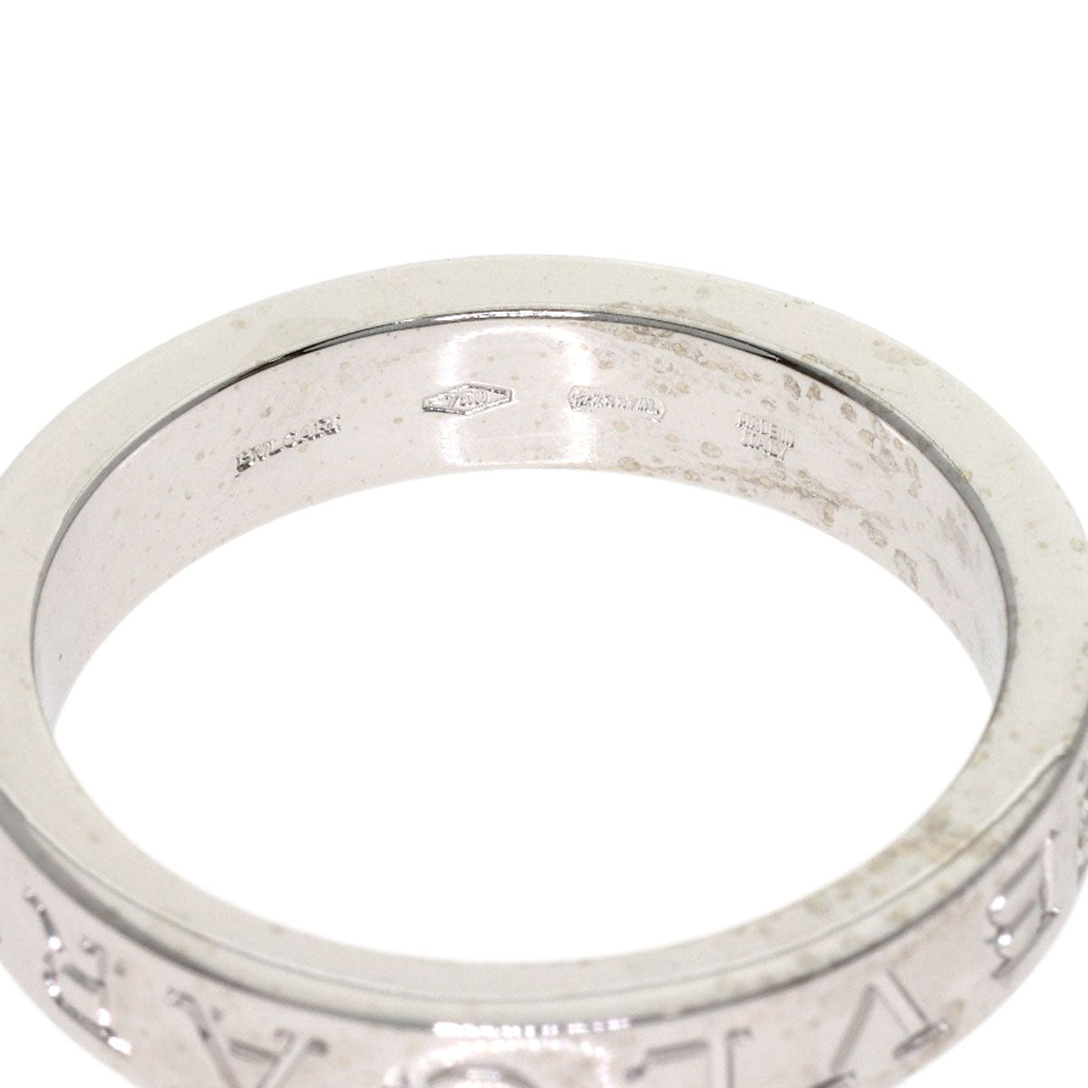 BVLGARI Double logo 1P Diamond Ring K18 White Gold Ladies [Used]