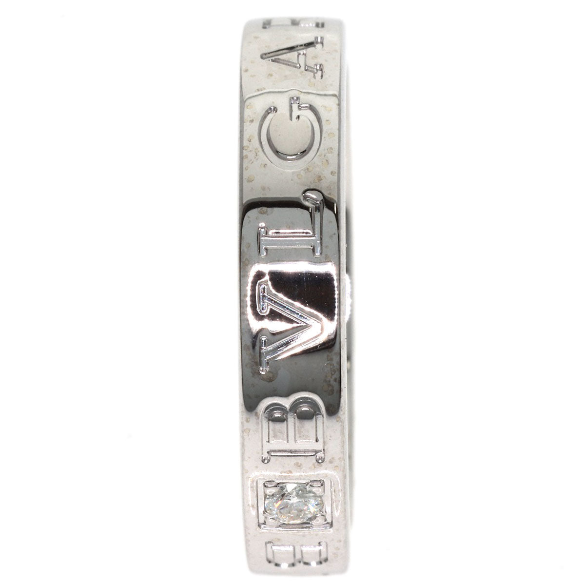 BVLGARI Double logo 1P Diamond Ring K18 White Gold Ladies [Used]