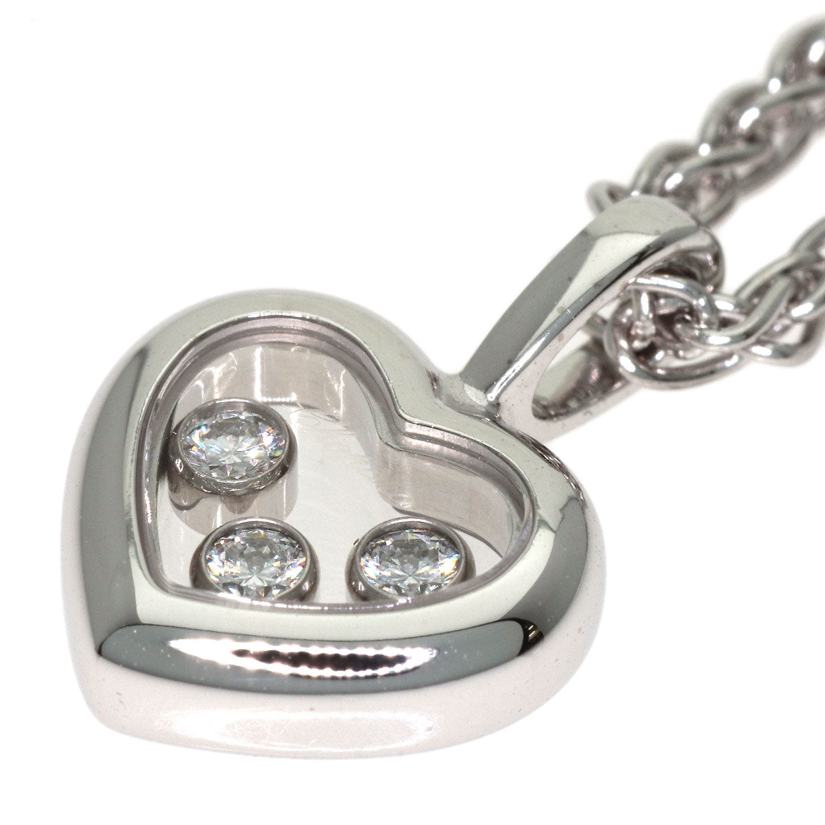 Chopard Happy diamond Necklace K18 White Gold Ladies [Used]
