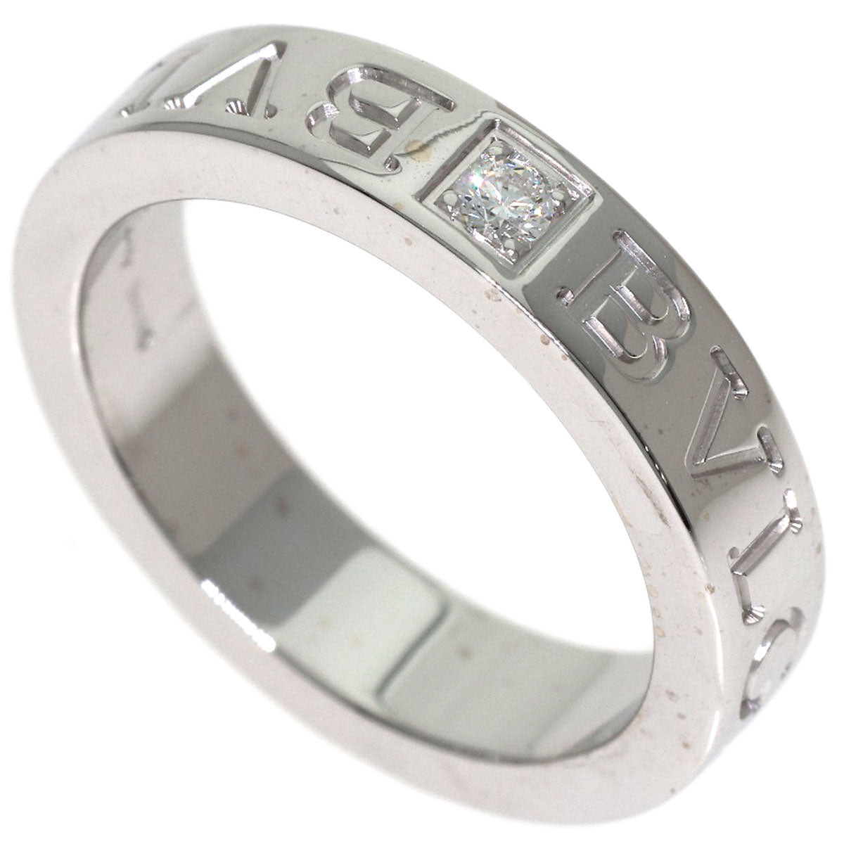 BVLGARI Double logo 1P Diamond Ring K18 White Gold Ladies [Used]