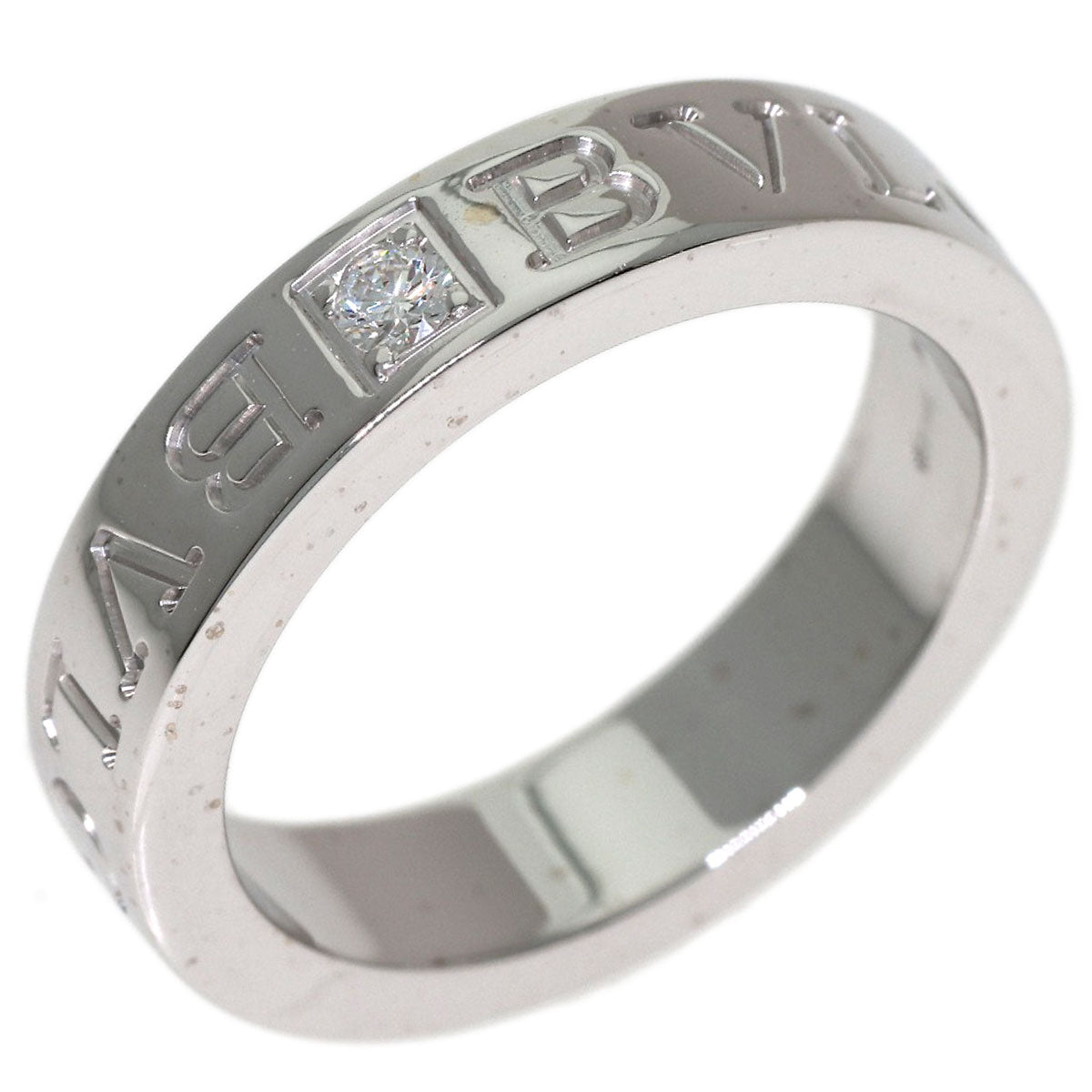 BVLGARI Double logo 1P Diamond Ring K18 White Gold Ladies [Used]