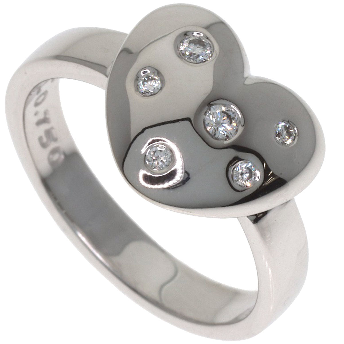 TIFFANY&Co. Dots Heart Diamond Ring K18 White Gold Ladies [Used]