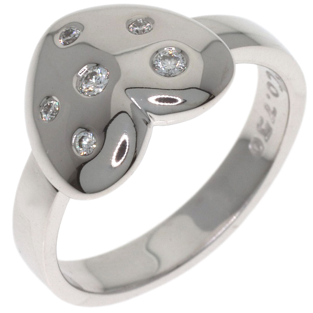TIFFANY&Co. Dots Heart Diamond Ring K18 White Gold Ladies [Used]