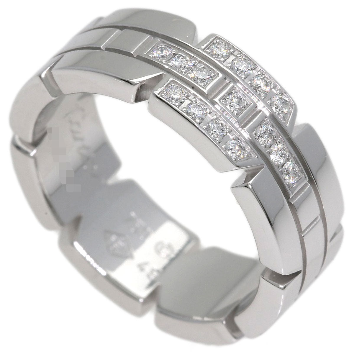 CARTIER Tank Francaise Diamond # 49 Ring K18 White Gold Ladies [Used]
