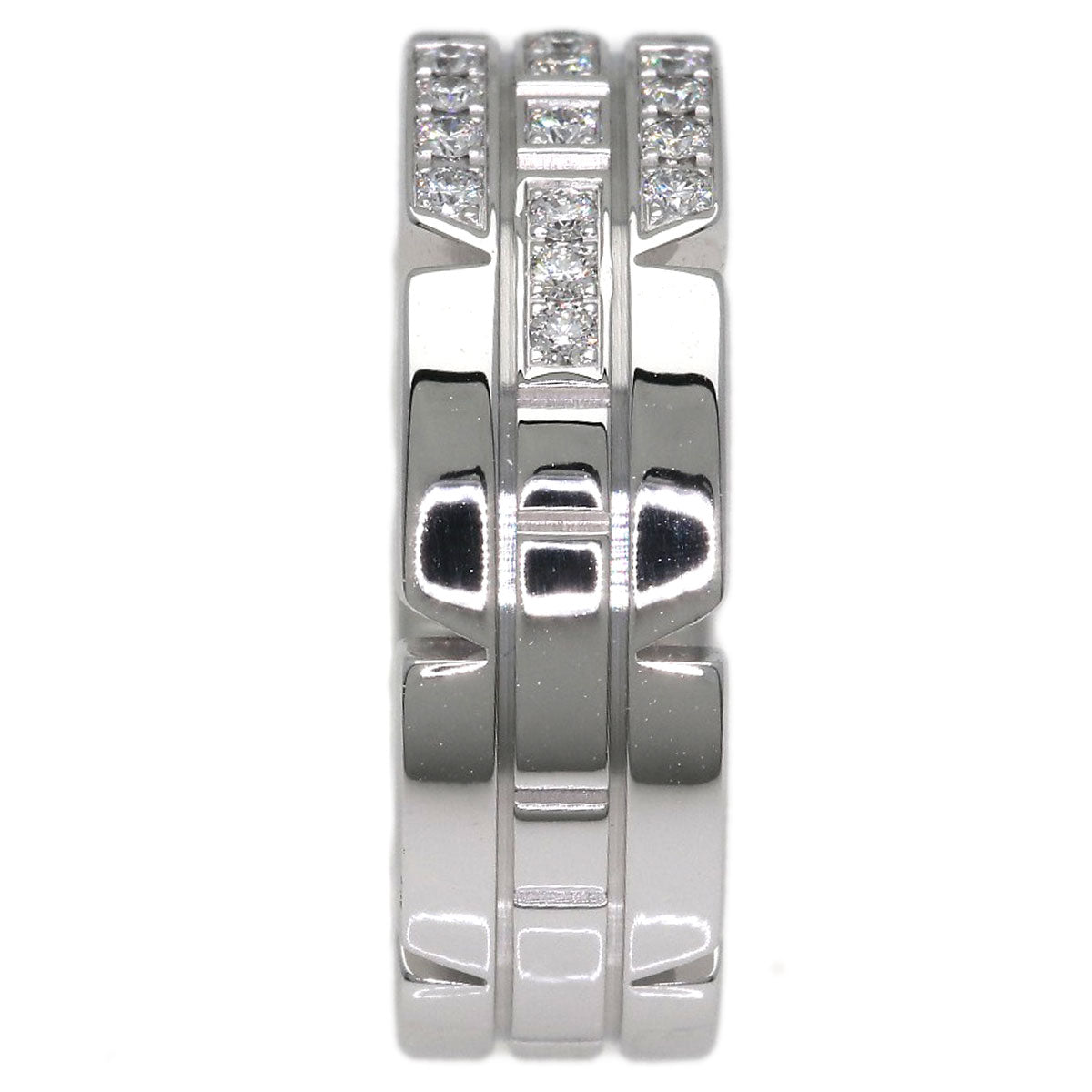 CARTIER Tank Francaise Diamond # 49 Ring K18 White Gold Ladies [Used]