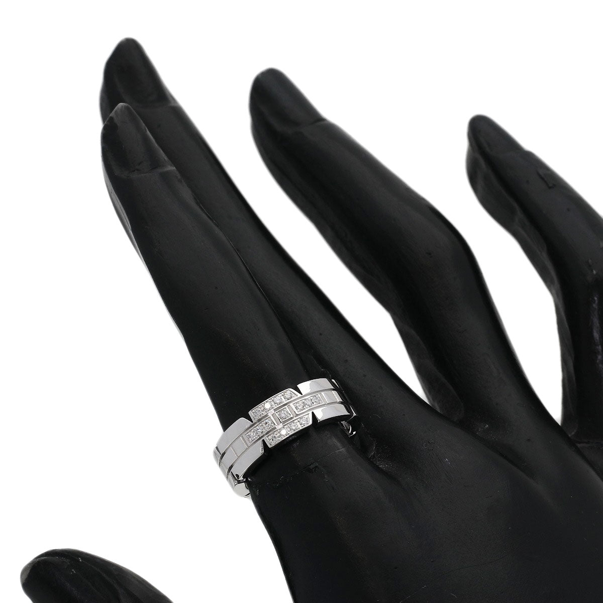 CARTIER Tank Francaise Diamond # 49 Ring K18 White Gold Ladies [Used]
