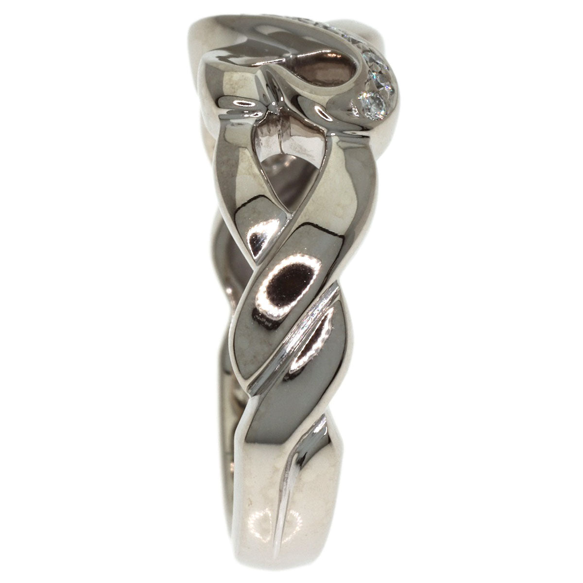 TIFFANY&Co. Double Loving Heart Diamond Ring K18 White Gold Ladies [Used]