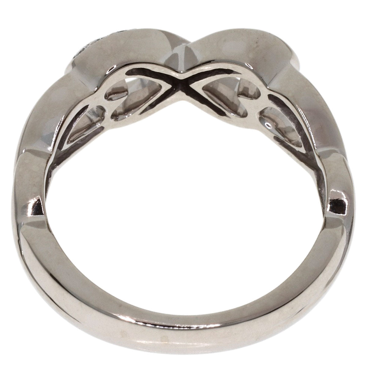 TIFFANY&Co. Double Loving Heart Diamond Ring K18 White Gold Ladies [Used]