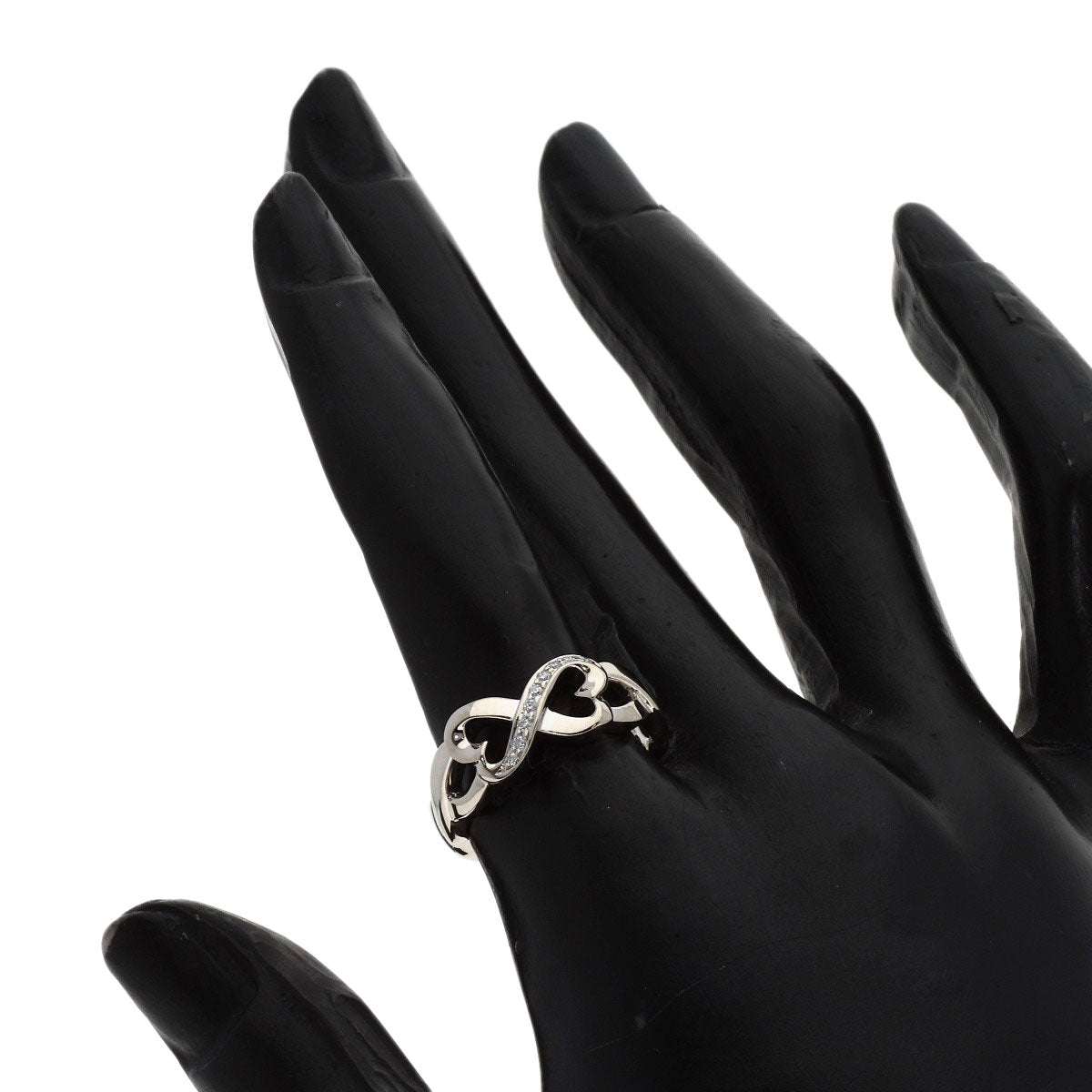 TIFFANY&Co. Double Loving Heart Diamond Ring K18 White Gold Ladies [Used]