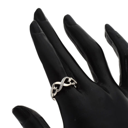 TIFFANY&Co. Double Loving Heart Diamond Ring K18 White Gold Ladies [Used]
