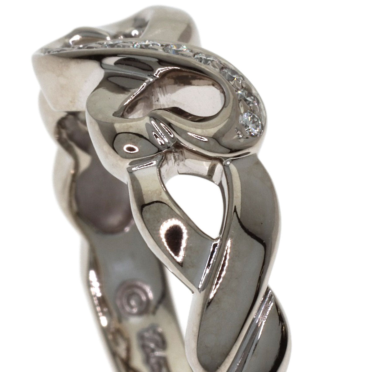 TIFFANY&Co. Double Loving Heart Diamond Ring K18 White Gold Ladies [Used]