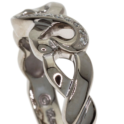 TIFFANY&Co. Double Loving Heart Diamond Ring K18 White Gold Ladies [Used]