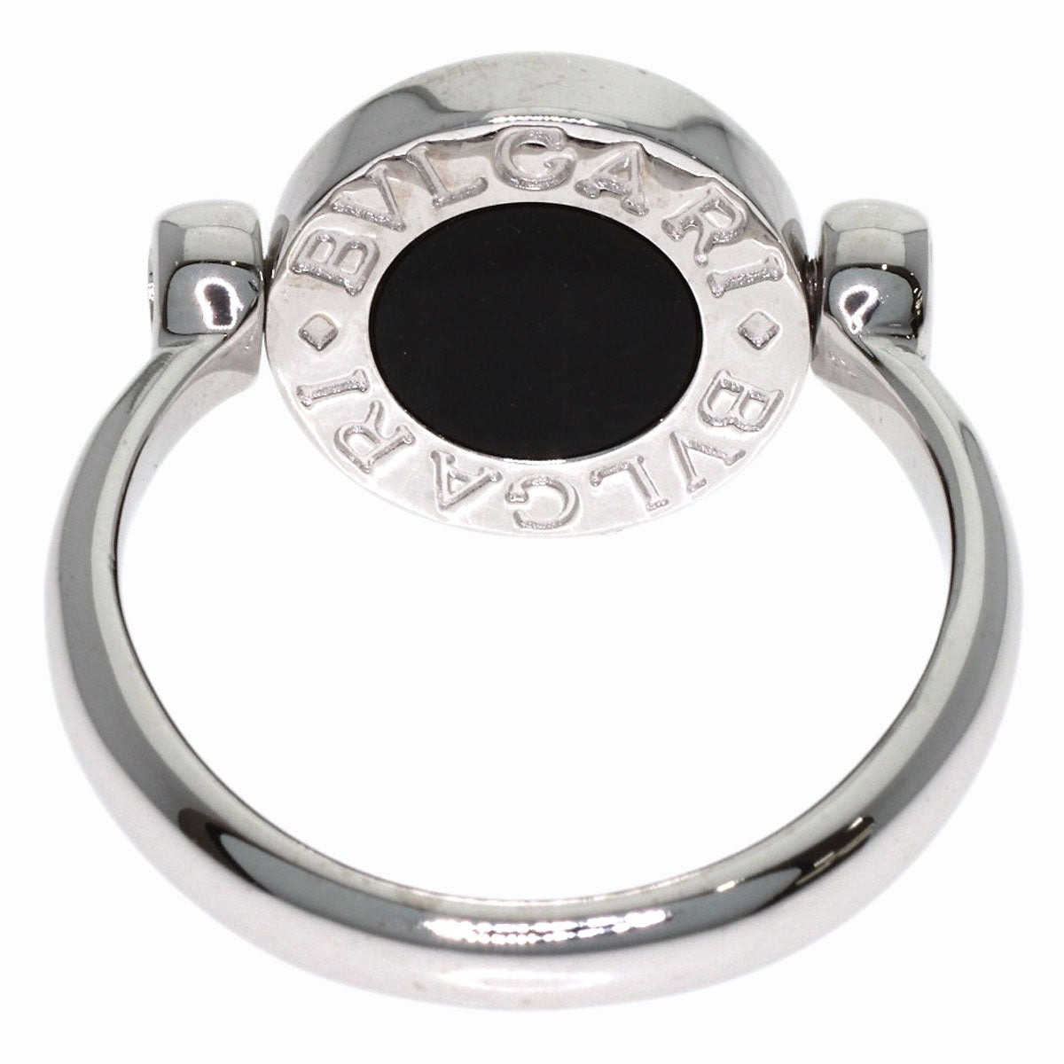 BVLGARI BVLGARI BVLGARI Flip-flops Diamond Onyx Ring K18 White Gold Ladies [Used]
